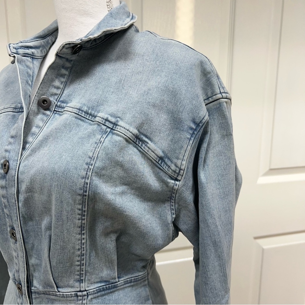 Free People Amber Denim Blue Mini Dress NWT Size 12 - Picture 8 of 14